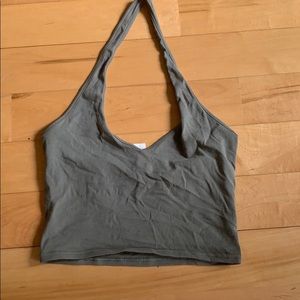 express hunter green halter top